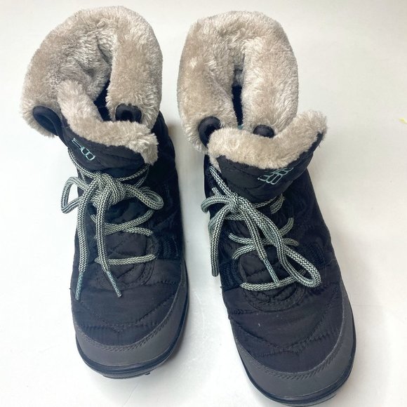 Columbia Youth size 4 Minx Shorty Omni heat waterproof-K snow boot in black/grey - Picture 11 of 15